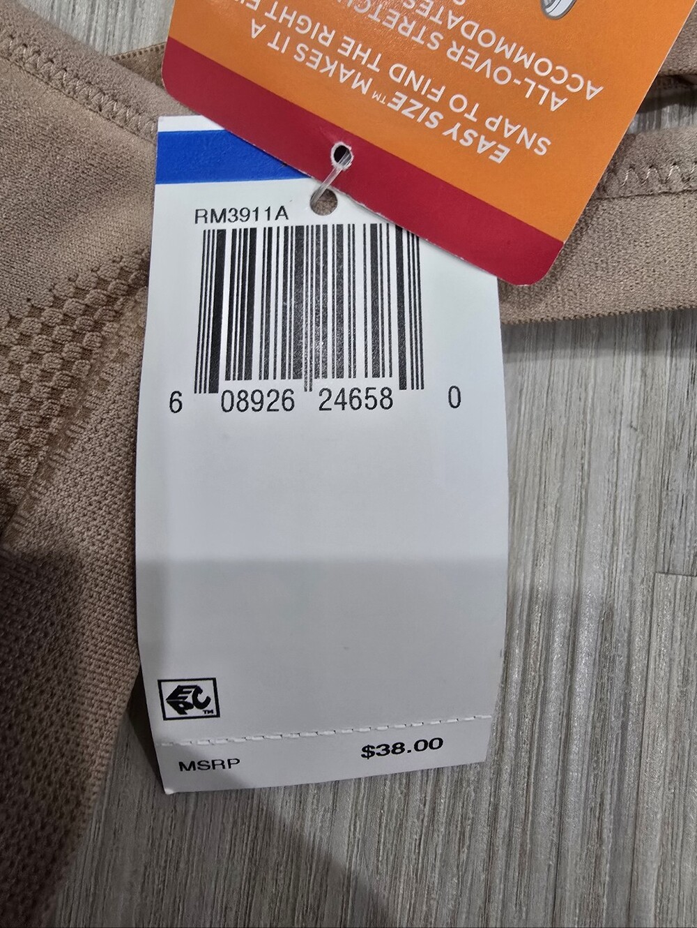 Warner's "Easy Does It" Underarm Smoothing Wireless Bra Tan Size XL NWT - Picture 3 of 5